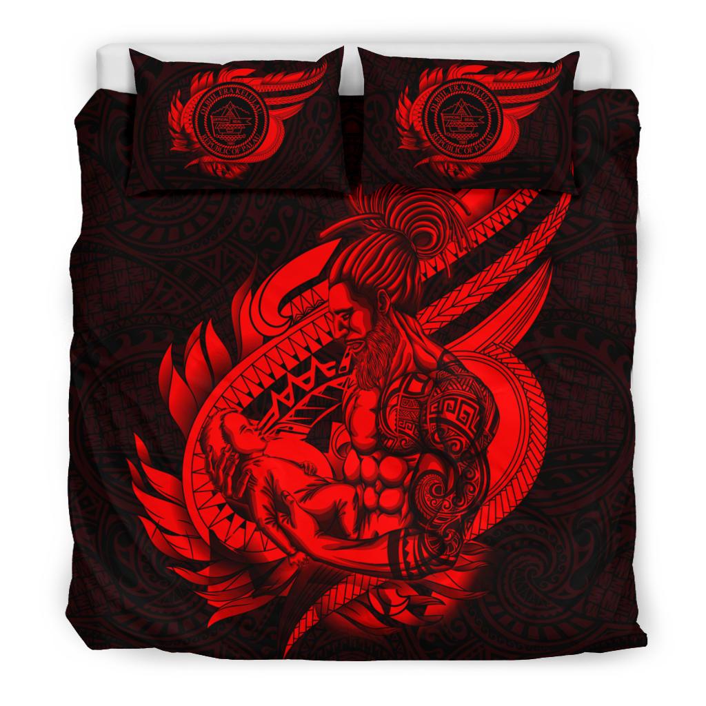 Polynesian Bedding Set - Palau Duvet Cover Set Father And Son Red - Polynesian Pride