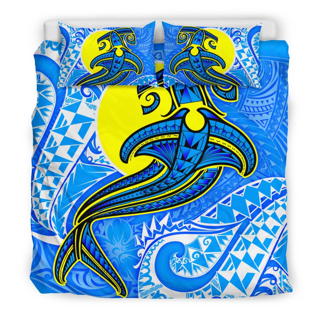 Palau Polynesian Bedding Set - Palau Flag with Polynesian Tattoo - Polynesian Pride