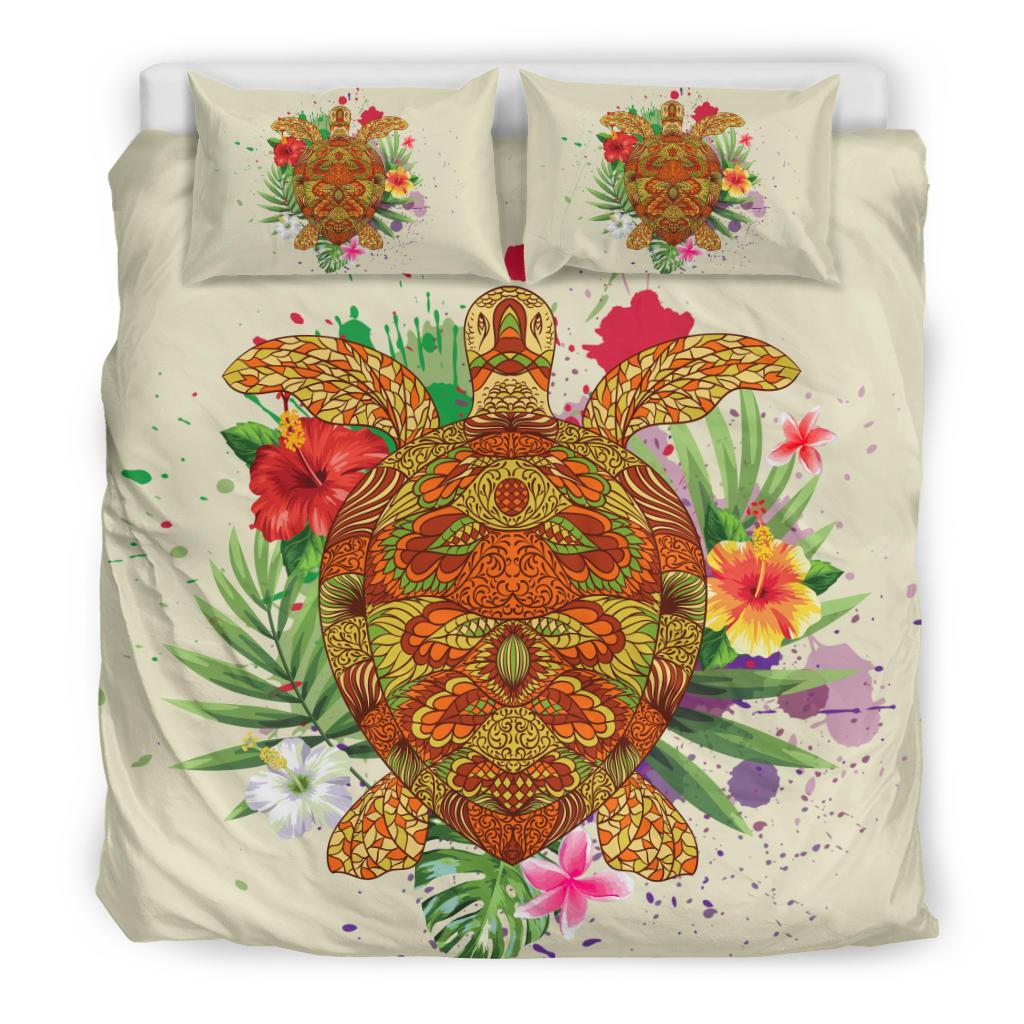 Hawaii Turtle Life Hibiscus Design Bedding Set - Polynesian Pride