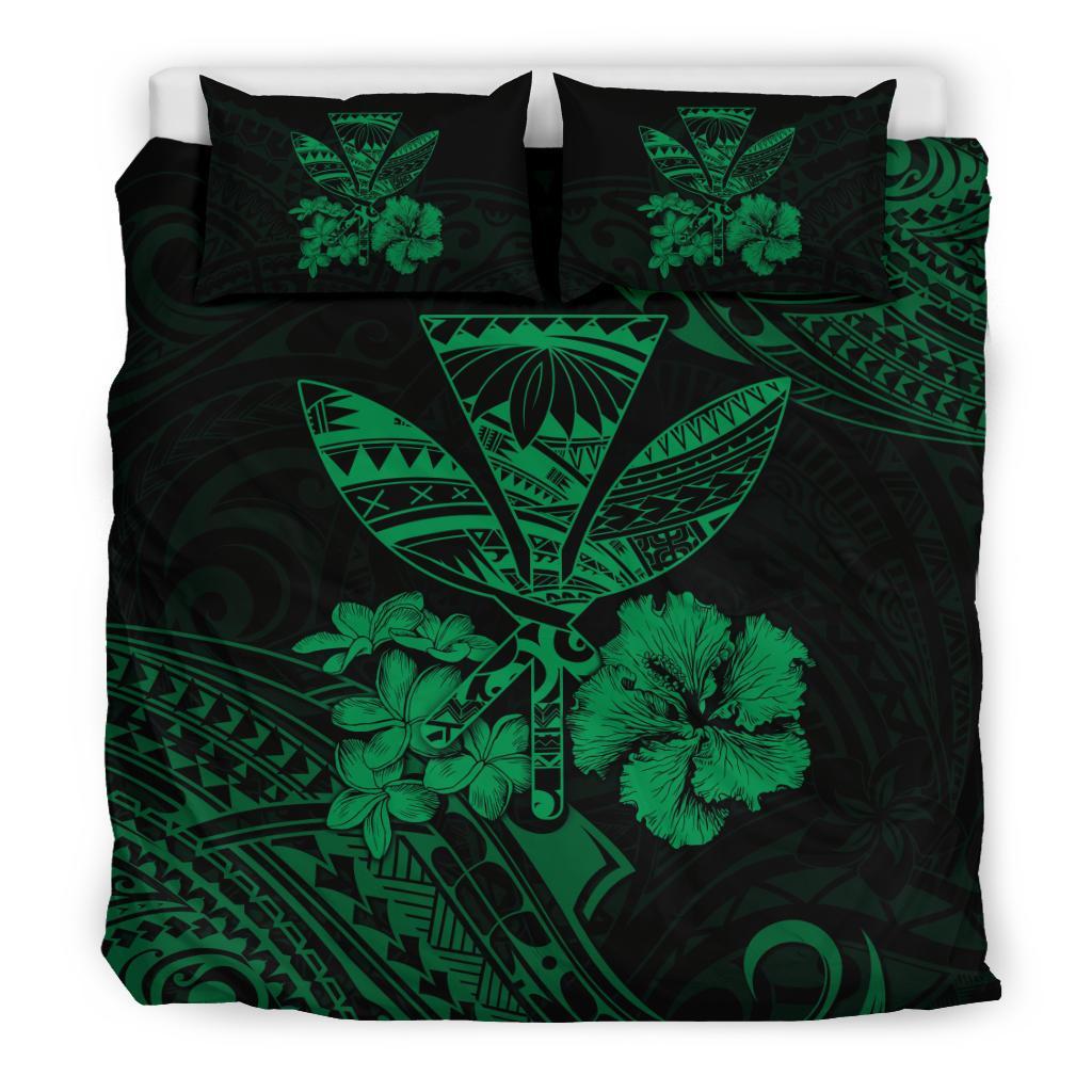 Hawaiian Bedding Set - Kanaka Maoli Polynesian Green - Polynesian Pride