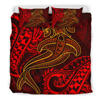 Polynesian Bedding Set - Red Shark Polynesian Tattoo - Polynesian Pride