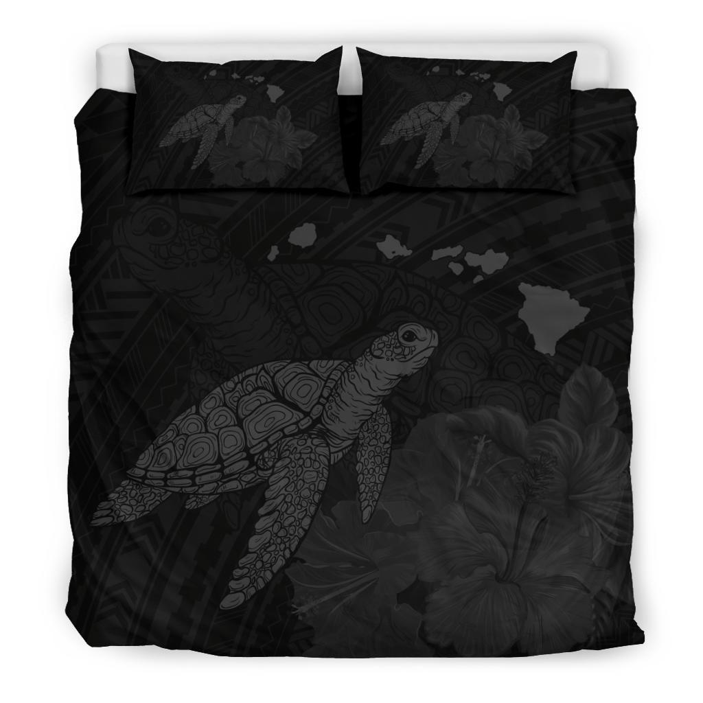 Hawaii Polynesian Hibiscus Turtle Map Bedding Set - AH - Grey - Polynesian Pride