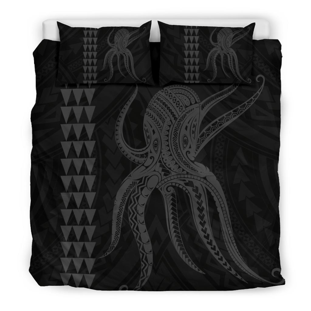 Hawaii Octopus KaKau Polynesian Bedding Set - Gray - Polynesian Pride