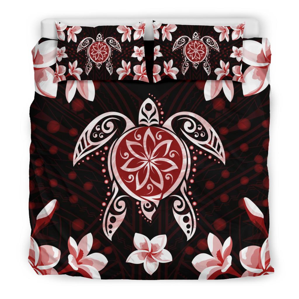 Hawaiian Reddie Turtle Plumeria Bedding Set - Polynesian Pride