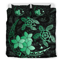 Hawaii Polynesian Turtle Plumeria Bedding Set - Pog Style Green - Polynesian Pride