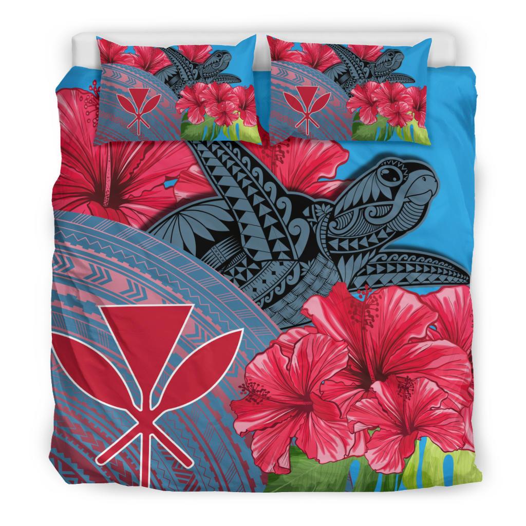 Hawaii Turtle Hibiscus Kanaka Pink Style - Bedding Set AH - Polynesian Pride