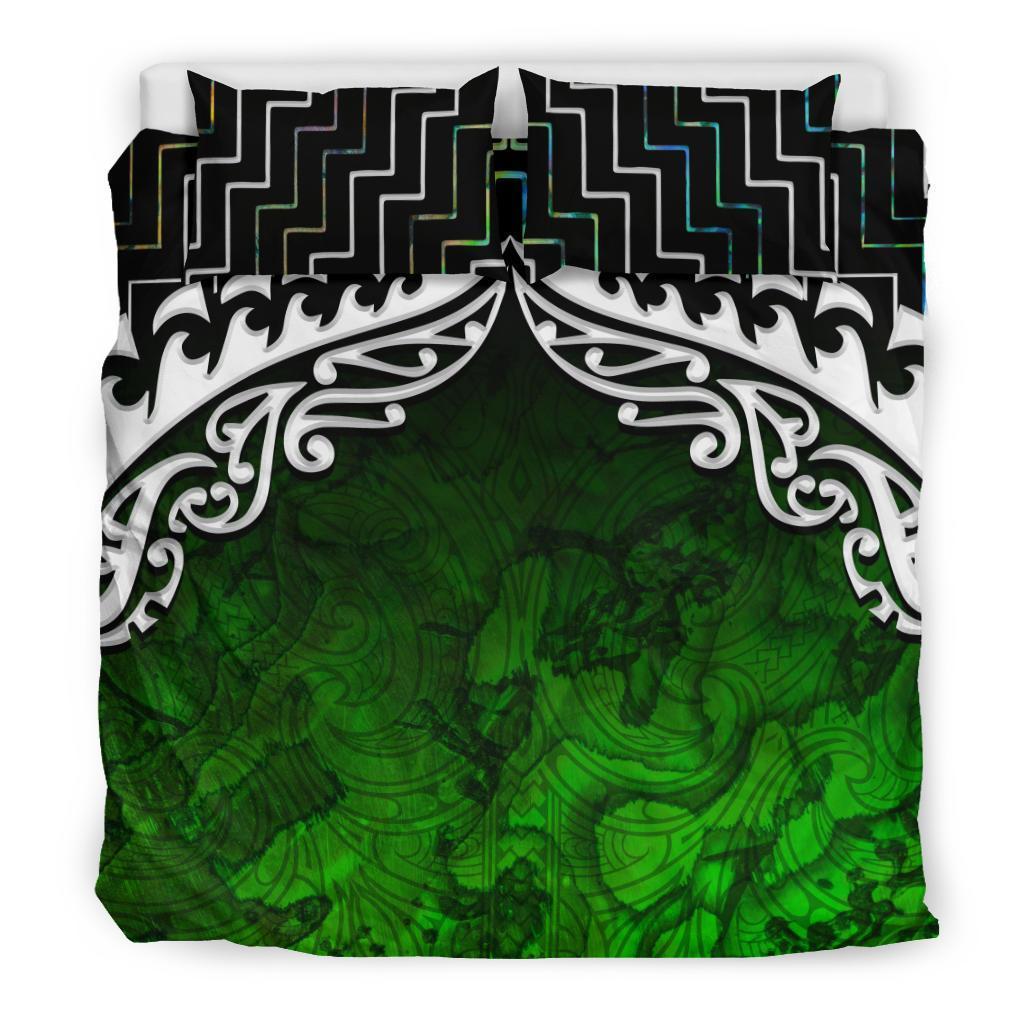 New Zealand Maori Silver Fern Poutama Bedding Set - Polynesian Pride