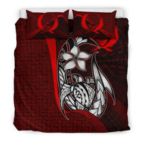 Pohnpei Micronesian Bedding Set Red - Turtle With Hook - Polynesian Pride