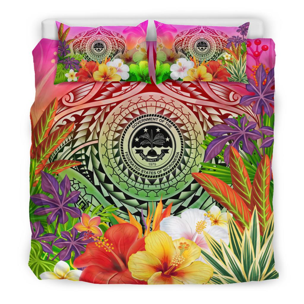 FSM Polynesian Bedding Set - Manta Ray Tropical Flowers - Polynesian Pride