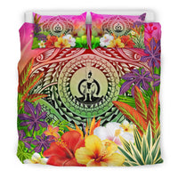 Vanuatu Polynesian Bedding Set - Manta Ray Tropical Flowers - Polynesian Pride