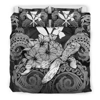 Hawaii Turtle Wave Polynesian Bedding Set - Hey Style Gray - Polynesian Pride