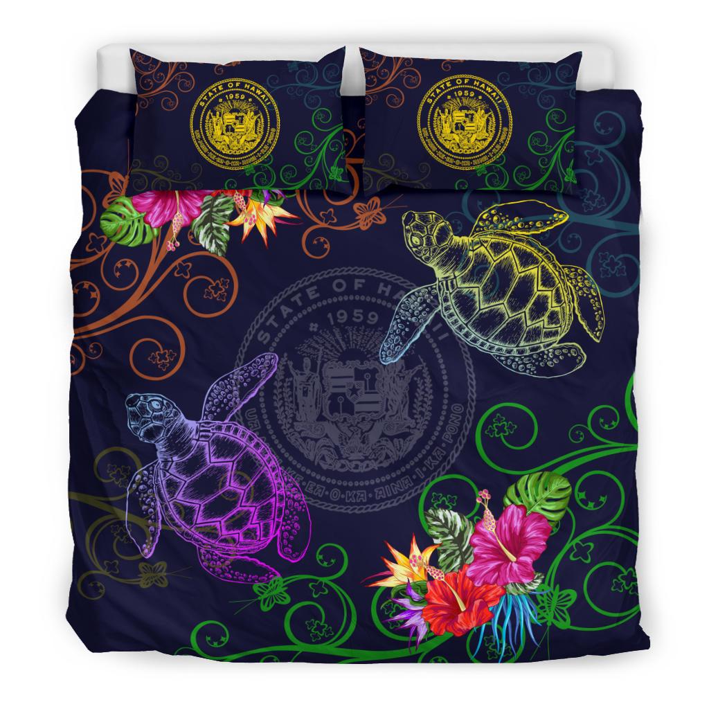Hawaii Bedding Set - Hawaii Turtle Hibiscus Bedding Set - Day Style - Polynesian Pride