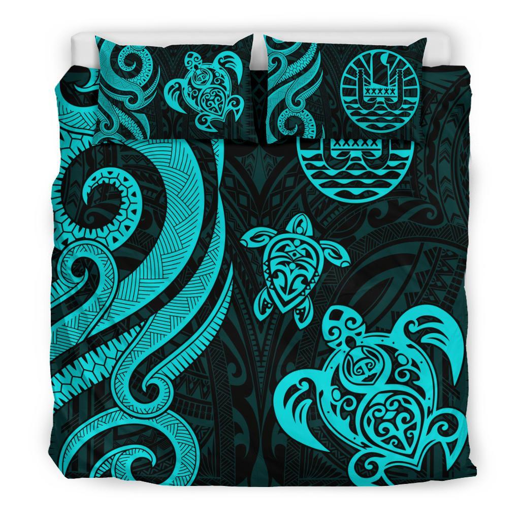Tahiti Polynesian Bedding Set - Turquoise Tentacle Turtle - Polynesian Pride