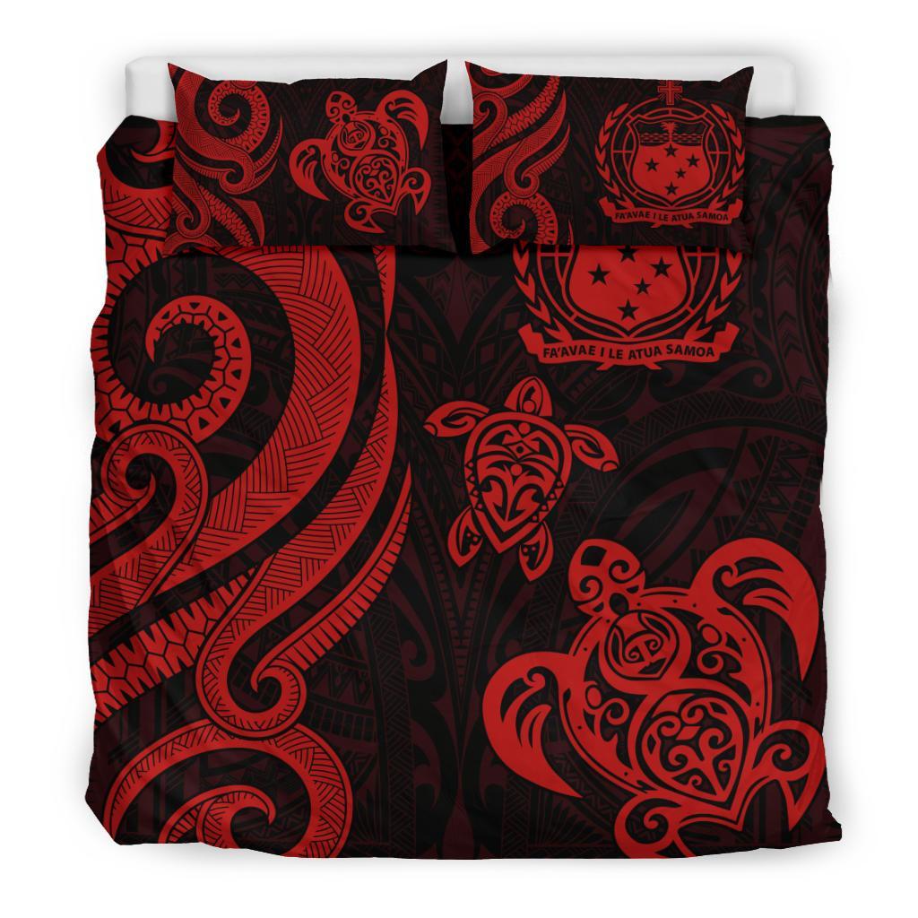 Samoa Polynesian Bedding Set - Red Tentacle Turtle - Polynesian Pride