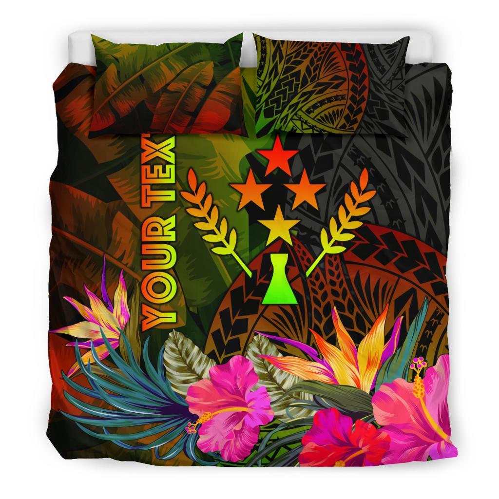 Kosrae Polynesian Personalised Bedding Set - Hibiscus and Banana Leaves - Polynesian Pride