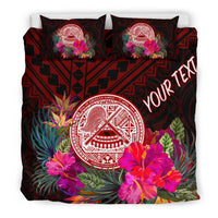 American Samoa Personalised Bedding Set - Coat Of Arm With Polynesian Patterns - Polynesian Pride