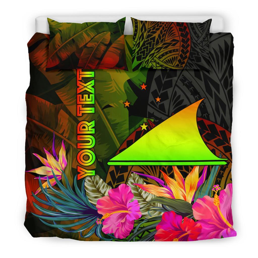 Tokelau Polynesian Personalised Bedding Set - Hibiscus and Banana Leaves - Polynesian Pride