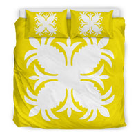 Hawaiian Bedding Set Royal Pattern - Yellow - A2 Style - Polynesian Pride