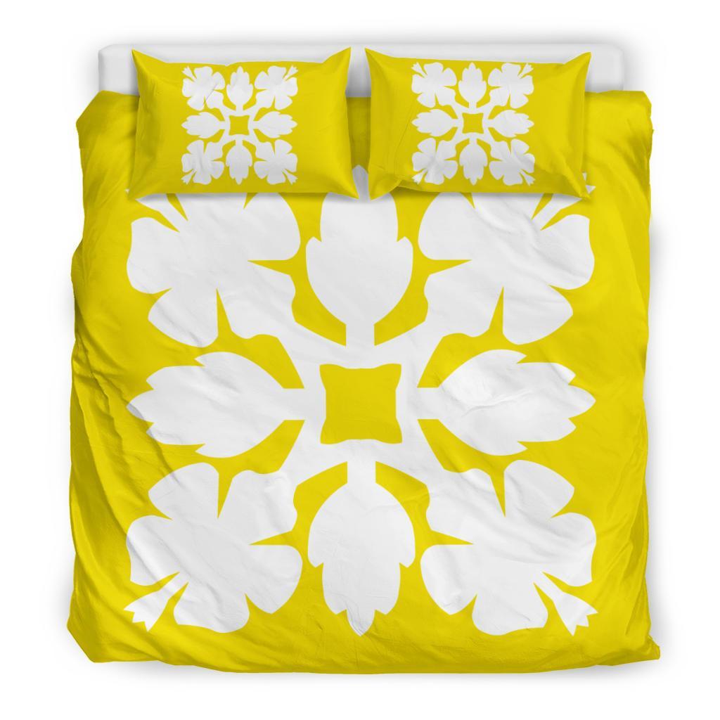 Hawaiian Bedding Set Royal Pattern - Yellow - C1 Style - Polynesian Pride