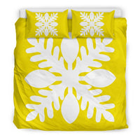 Hawaiian Royal Pattern Bedding Set - Yellow - D1 Style - Polynesian Pride