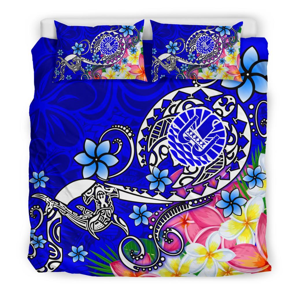 Tahiti Bedding Set - Turtle Plumeria (Blue) - Polynesian Pride