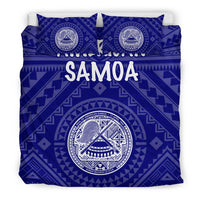 American Samoa Bedding Set - Seal In Polynesian Tattoo Style ( Blue) - Polynesian Pride