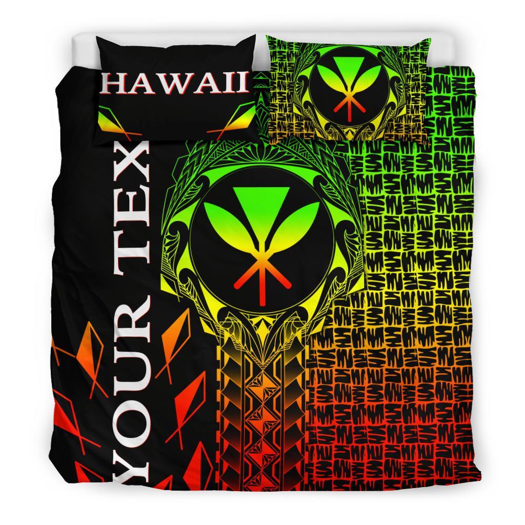 Hawaii Custom Personalised Bedding Set - Kanaka Maoli Rocket Style (Reggae) - Polynesian Pride