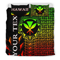 Hawaii Custom Personalised Bedding Set - Kanaka Maoli Rocket Style (Reggae) - Polynesian Pride
