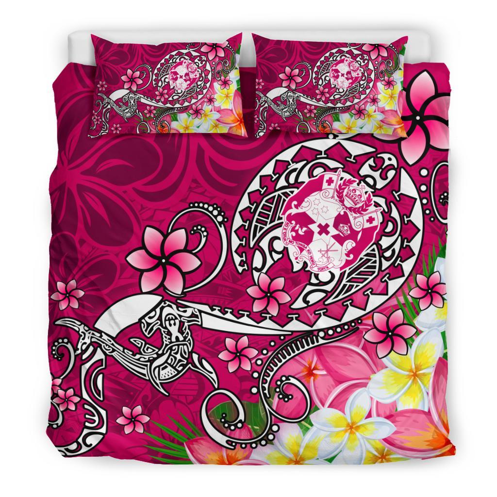 Tonga Bedding Set - Turtle Plumeria (Pink) - Polynesian Pride