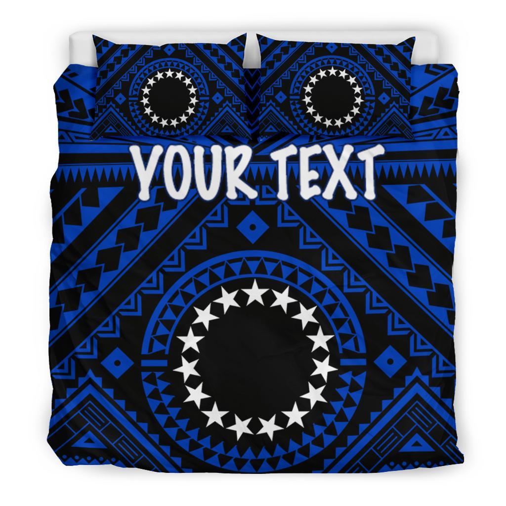 Cook Island Personalised Bedding Set - Seal With Polynesian Tattoo Style ( Blue) - Polynesian Pride