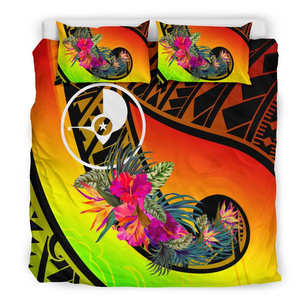 Yap Bedding Set - Polynesian Hook And Hibiscus (Raggae) - Polynesian Pride