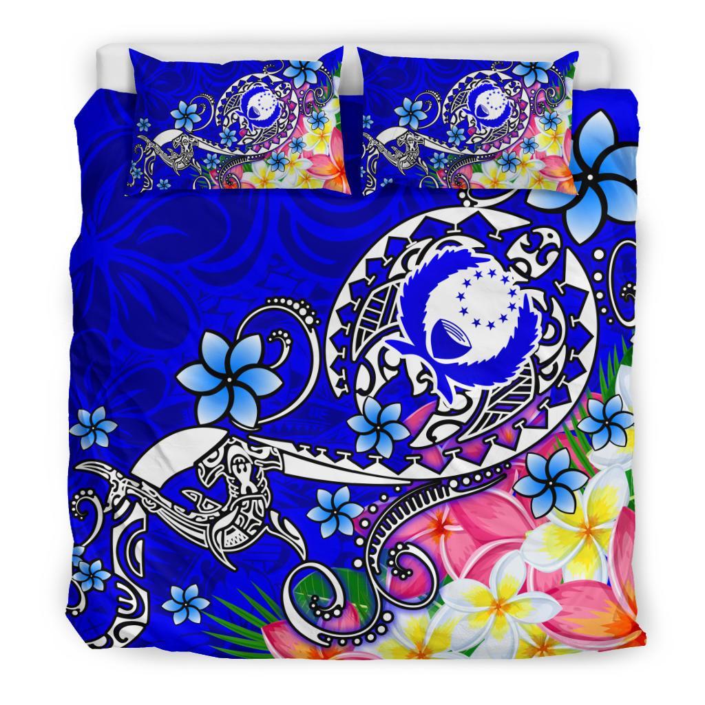 Pohnpei Bedding Set - Turtle Plumeria (Blue) - Polynesian Pride