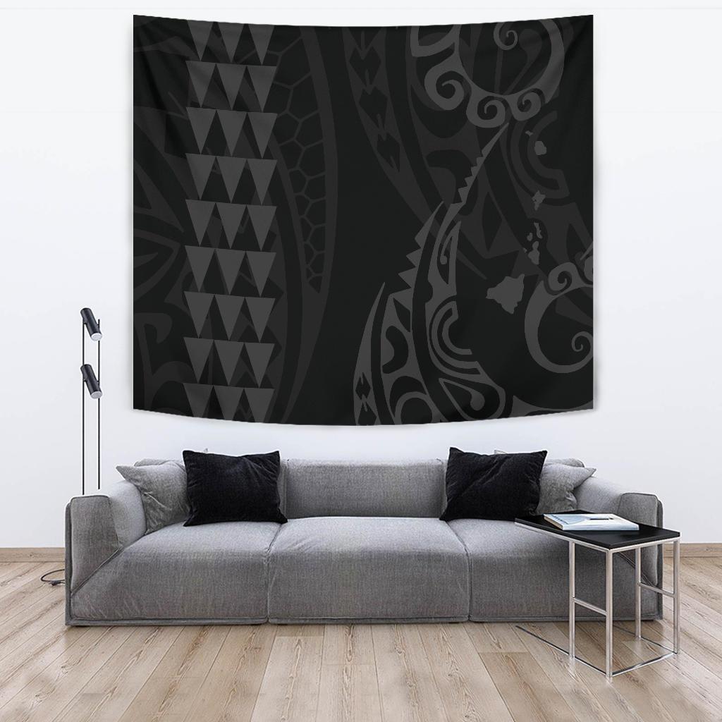 Hawaii Kakau Gray Polynesian Tribal Tapestry - Polynesian Pride
