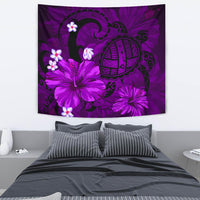 Hawaii Turtle Poly Tribal Purple Tapestry Wall Tapestry 130cm*150cm Purple - Polynesian Pride