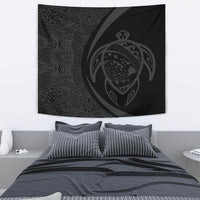 Hawaii Turtle Map Polynesian Tapestry - Gray - Circle Style Wall Tapestry 130cm*150cm Gray - Polynesian Pride