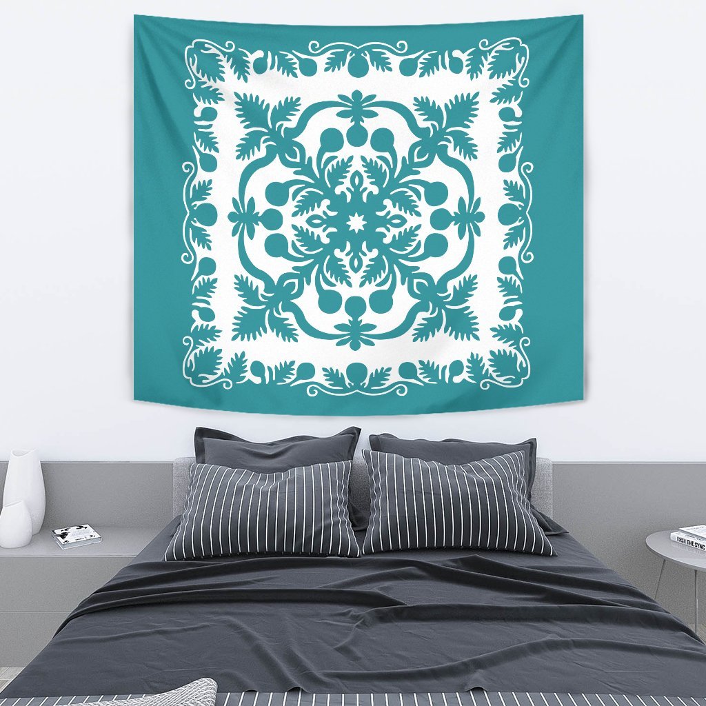 Hawaii Tapestry Royal - Turquoise Wall Tapestry Medium 80" x 68" Turquoise - Polynesian Pride