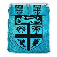 Fiji Duvet Cover Set - Fiji Flag Turquoise A0 - Polynesian Pride