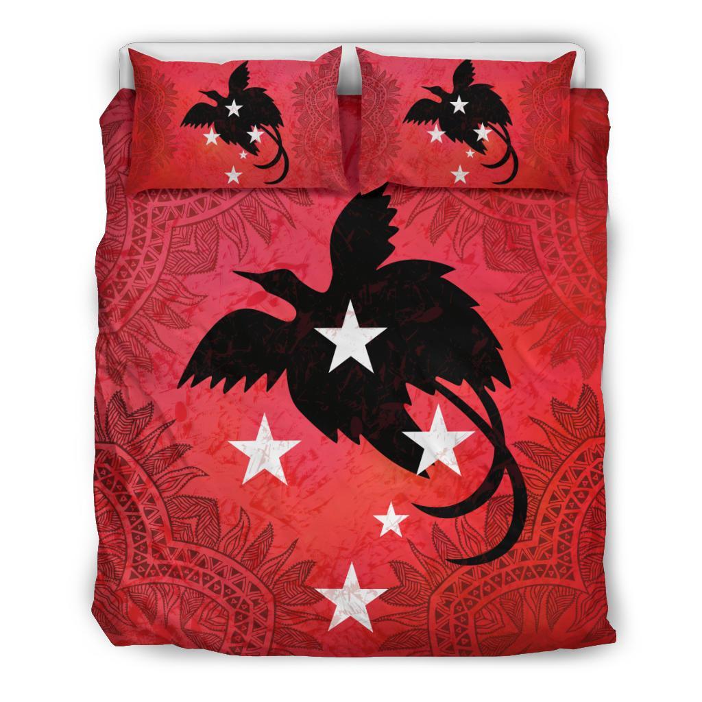 Papua New Guinea Duvet Cover Set - Papua New Guinea Flag Papua New Guinea Red - Polynesian Pride