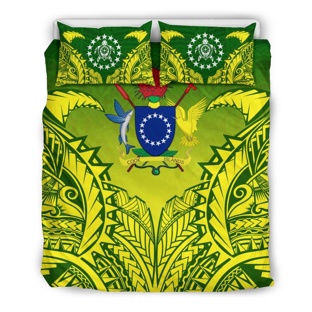 Cook Islands Duvet Cover Set - Cook Islands Coat Of Arms Kuki Arirani Premium - Polynesian Pride
