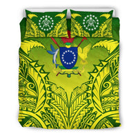 Cook Islands Duvet Cover Set - Cook Islands Coat Of Arms Kuki Arirani Premium - Polynesian Pride