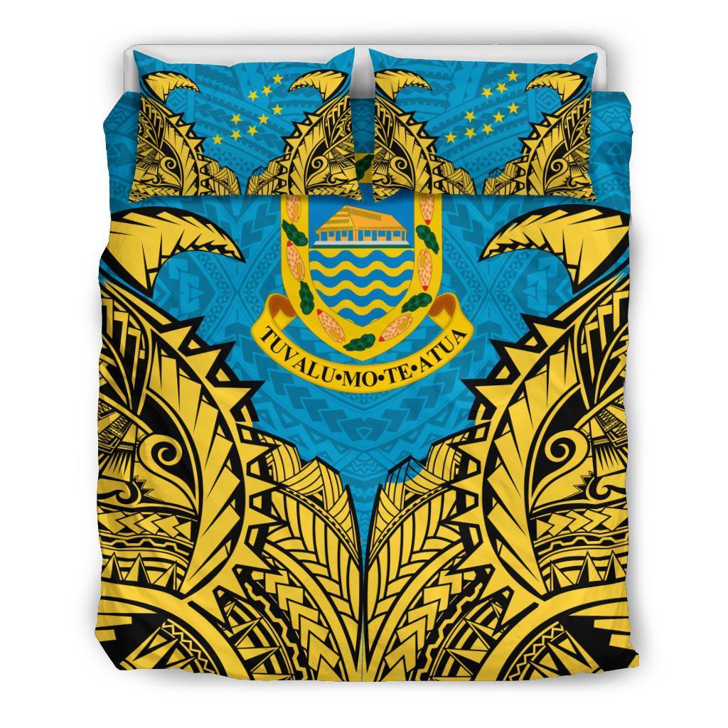 Tuvalu Duvet Cover Set - Tuvalu Coat Of Arms Premium - Polynesian Pride