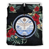 Marshall Islands Duvet Cover Set - Marshall Coat Of Arms Hibiscus - Polynesian Pride