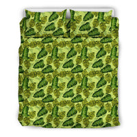 Hawaiian Tropical Leaf Polynesian Bedding Set Black - Polynesian Pride