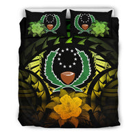 Pohnpei Duvet Cover Set - Pohnpei Flag & Reggae Hibiscus - Polynesian Pride