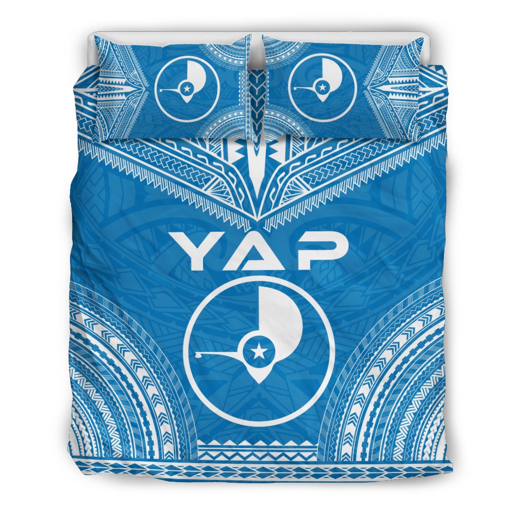 Yap Flag Polynesian Chief Duvet Cover Set Blue - Polynesian Pride