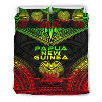 Papua New Guinea Polynesian Chief Duvet Cover Set - Reggae Version Art - Polynesian Pride