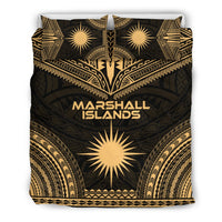Marshall Islands Polynesian Chief Duvet Cover Set - Gold Version Gold - Polynesian Pride