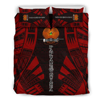 Papua New Guinea Duvet Cover Set - Polynesian Tattoo Red - Polynesian Pride