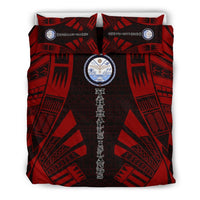 Marshall Islands Duvet Cover Set - Polynesian Tattoo Red - Polynesian Pride