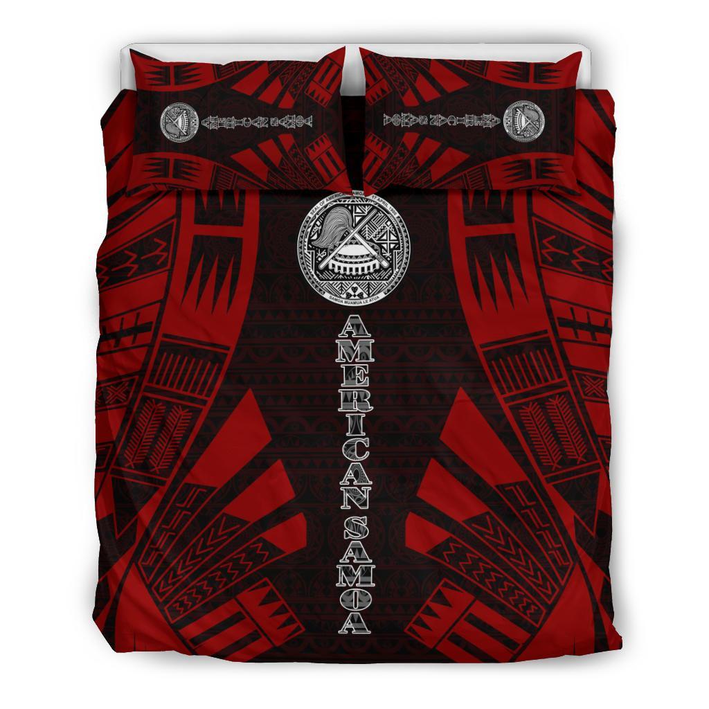 American Samoa Duvet Cover Set - Polynesian Tattoo Red - Polynesian Pride